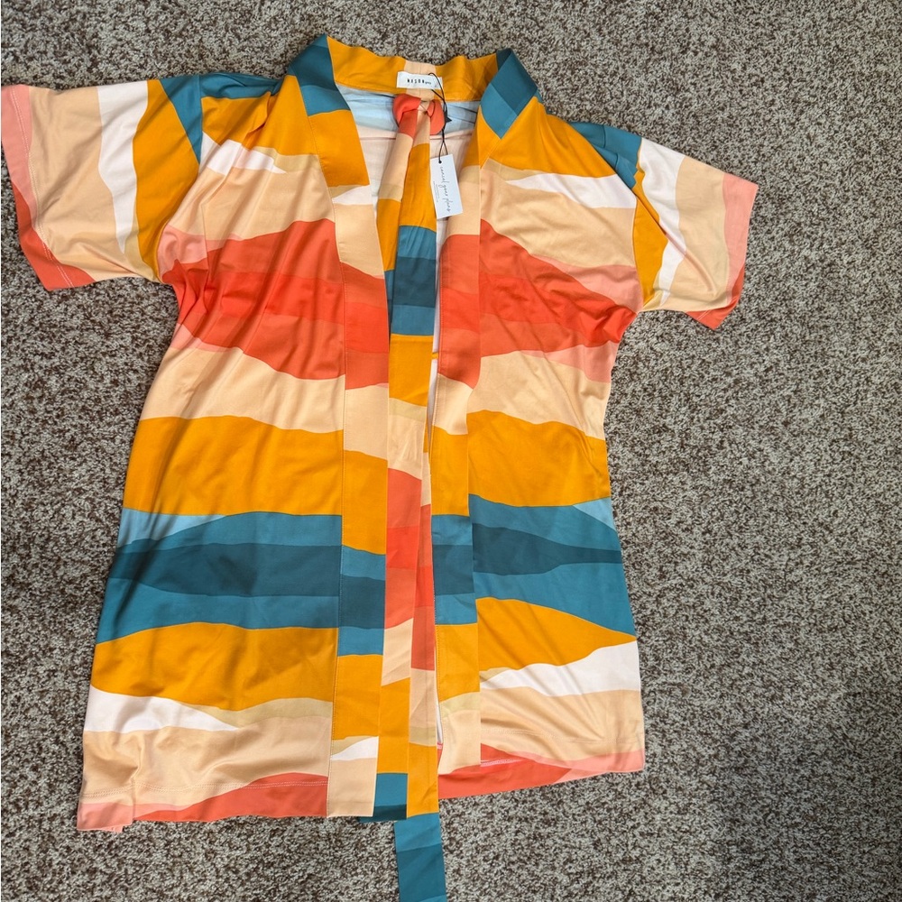 Mason Grey Color Block Sunset inspired Robe sz SM - Picture 6 of 8